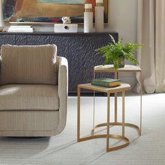 Lindon Gold Travertine Nesting Tables (Set of 2) - Ornate Home
