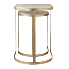 Lindon Gold Travertine Nesting Tables (Set of 2) - Ornate Home