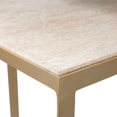 Lindon Gold Travertine Nesting Tables (Set of 2) - Ornate Home