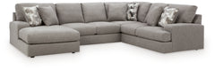 Lindon Smoke 3-Piece Sectional w/ Chaise - Ornate Home