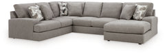 Lindon Smoke 3-Piece Sectional with Chaise - Ornate Home