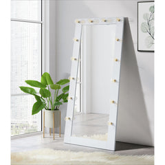 Lindy Glossy White Floor Mirror - Ornate Home