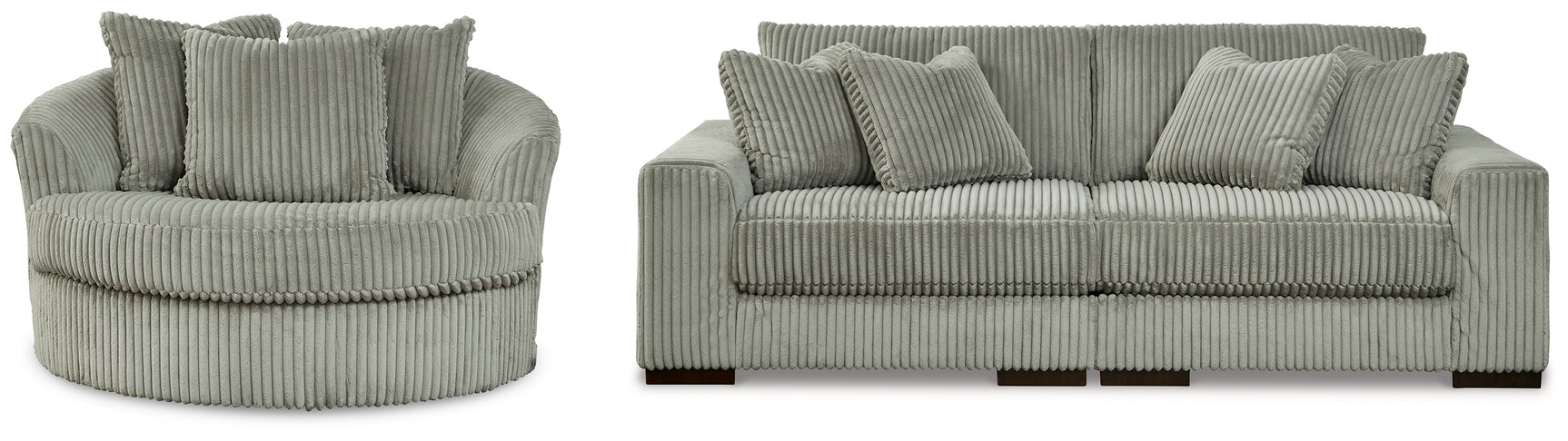 Lindyn Fog 2-Piece Sectional Sofa and Oversized Swivel Accent Chair (Online Special Price) - Ornate Home