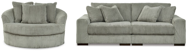 Lindyn Fog 2-Piece Sectional Sofa and Oversized Swivel Accent Chair (Online Special Price) - Ornate Home