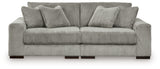 Lindyn Fog 2-Piece Sectional Sofa and Oversized Swivel Accent Chair - Ornate Home