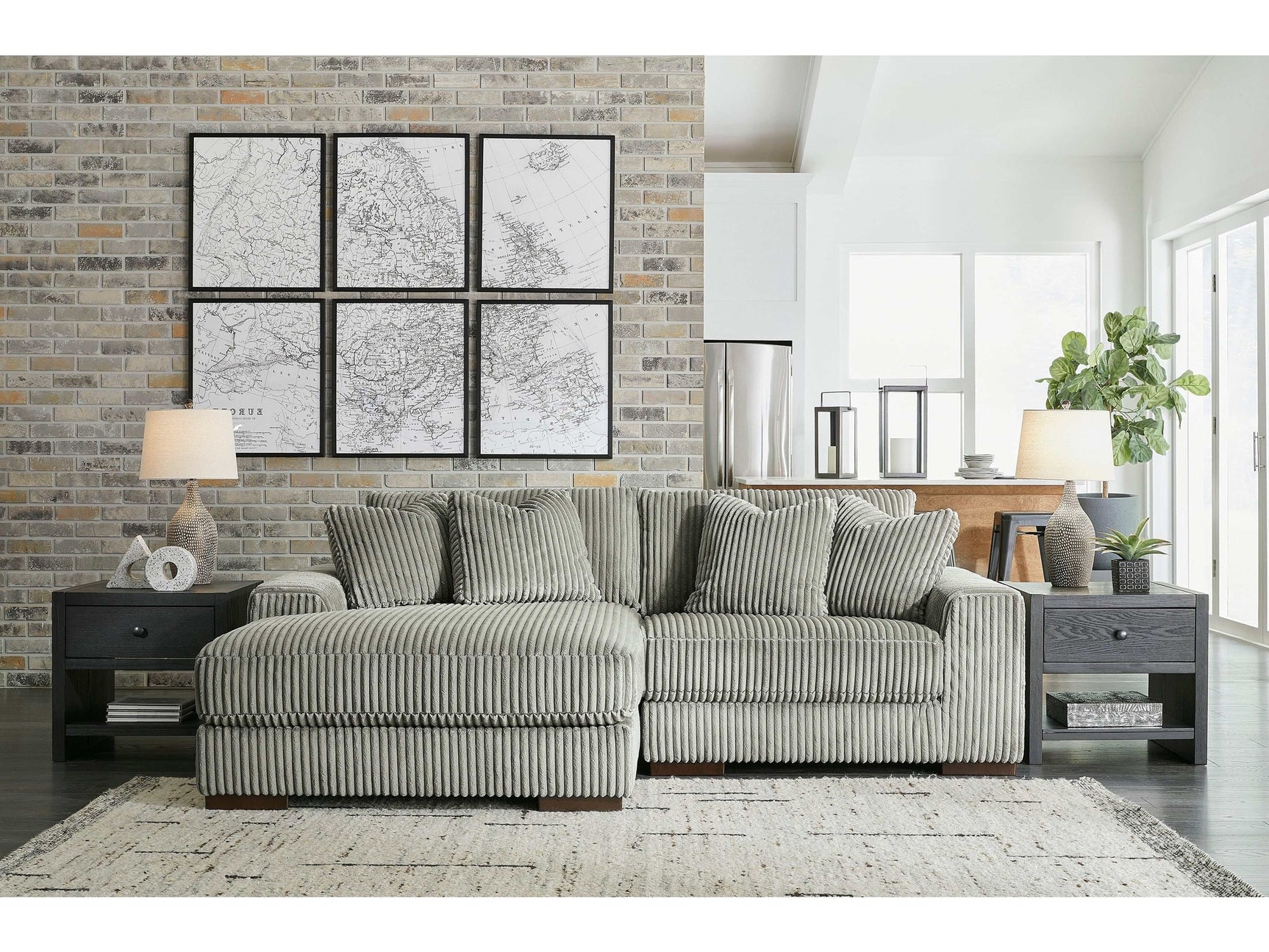 Lindyn Fog 2pc LAF Chaise Sectional (Online Special Price) - Ornate Home