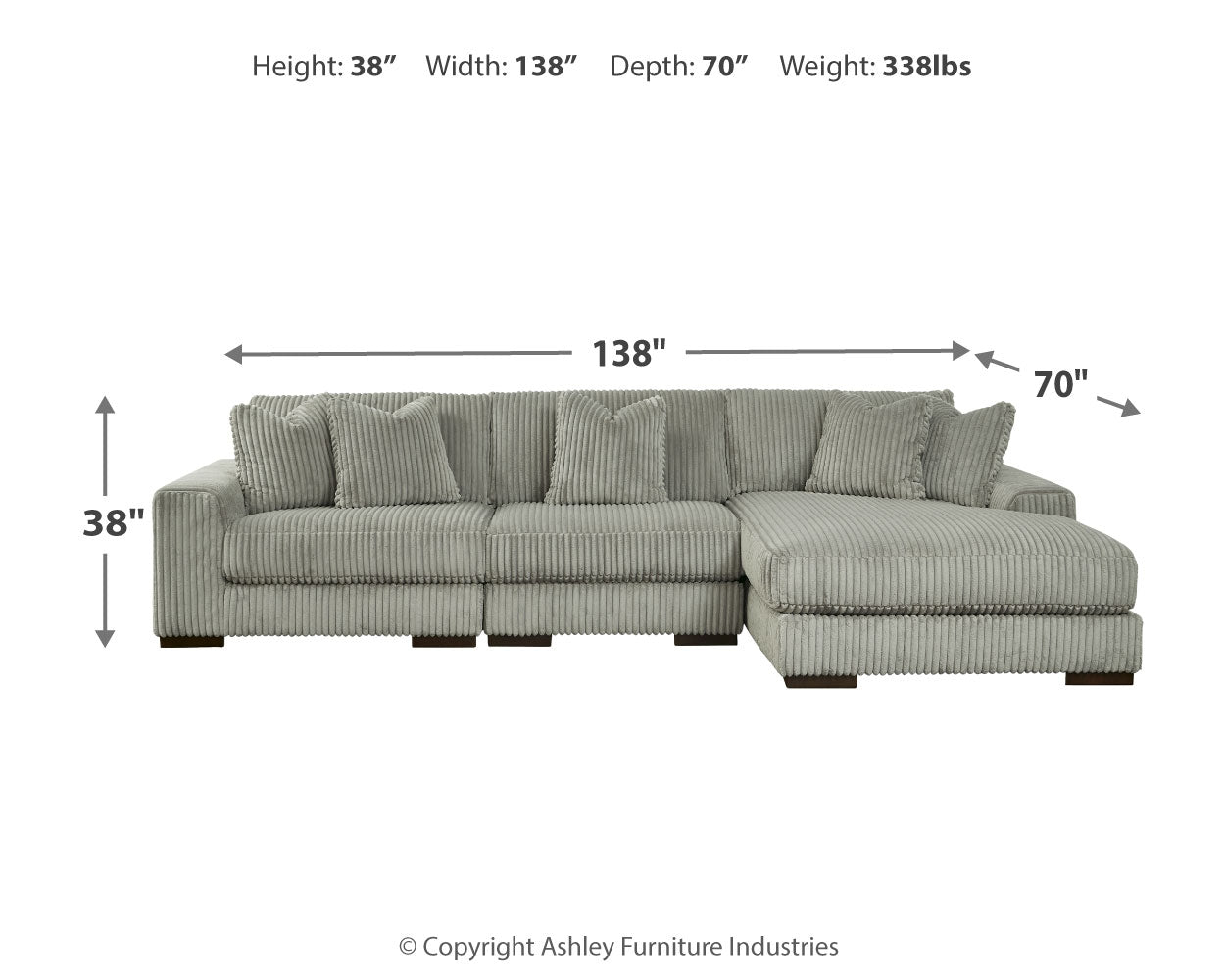 Lindyn Fog 3-Piece Sectional and Chair (Online Special Price) - Ornate Home