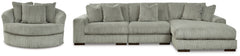 Lindyn Fog 3-Piece Sectional and Chair - Ornate Home