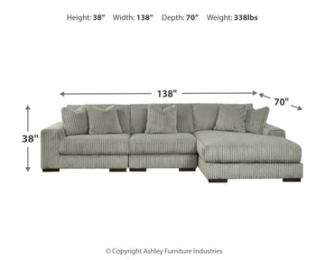 Lindyn Fog 3-Piece Sectional and Chair - Ornate Home