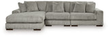 Lindyn Fog 3-Piece Sectional and Oversized Swivel Accent Chair (Online Special Price) - Ornate Home