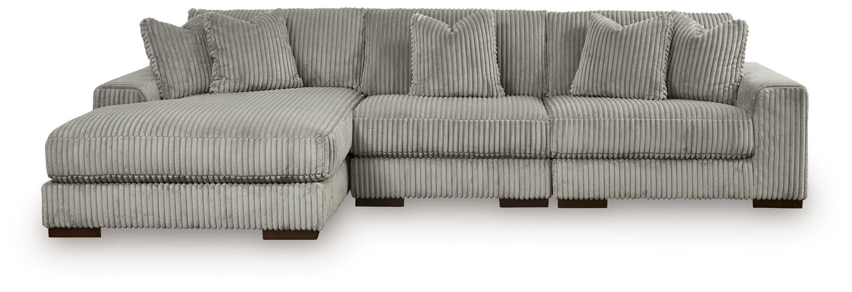 Lindyn Fog 3-Piece Sectional and Oversized Swivel Accent Chair (Online Special Price) - Ornate Home