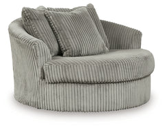 Lindyn Fog 3-Piece Sectional and Oversized Swivel Accent Chair - Ornate Home