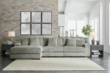 Lindyn Fog 3-Piece Sectional and Oversized Swivel Accent Chair - Ornate Home