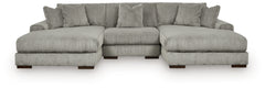 Lindyn Fog 3-Piece Sectional with Double Chaise - Ornate Home