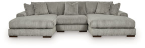 Lindyn Fog 3-Piece Sectional with Double Chaise - Ornate Home