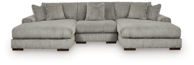 Lindyn Fog 3-Piece Sectional with Double Chaise - Ornate Home