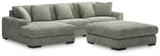 Lindyn Fog 3-Piece Sectional with Ottoman (Online Special Price) - Ornate Home