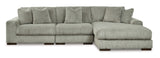 Lindyn Fog 3pc RAF Chaise Sectional (Online Special Price) - Ornate Home