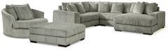 Lindyn Fog 4-Piece Sectional, Chair and Ottoman - Ornate Home