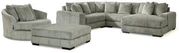 Lindyn Fog 4-Piece Sectional, Chair and Ottoman - Ornate Home