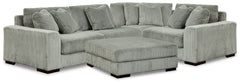 Lindyn Fog 4-Piece Sectional and Ottoman - Ornate Home