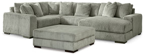 Lindyn Fog 4-Piece Sectional with Chaise and Oversized Accent Ottoman (Online Special Price) - Ornate Home