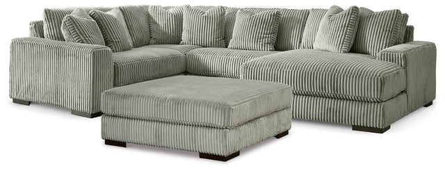Lindyn Fog 4-Piece Sectional with Chaise and Oversized Accent Ottoman (Online Special Price) - Ornate Home