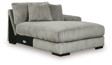 Lindyn Fog 4-Piece Sectional with Chaise and Oversized Accent Ottoman - Ornate Home