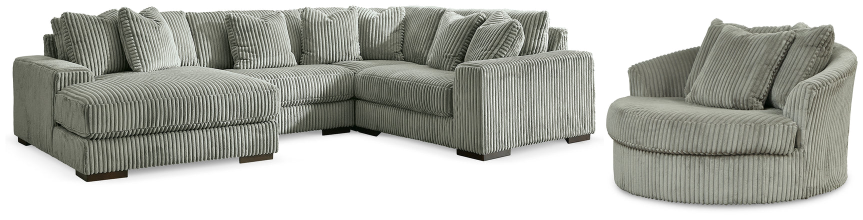 Lindyn Fog 4-Piece Sectionals with Chair - Ornate Home