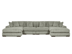 Lindyn Fog 4pc U Shape Double Chaise Sectional - Ornate Home