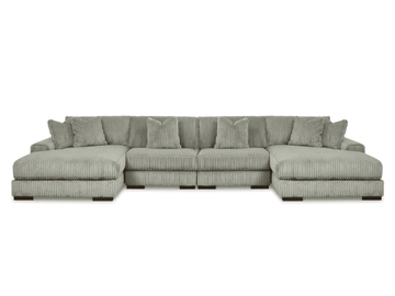 Lindyn Fog 4pc U Shape Double Chaise Sectional - Ornate Home
