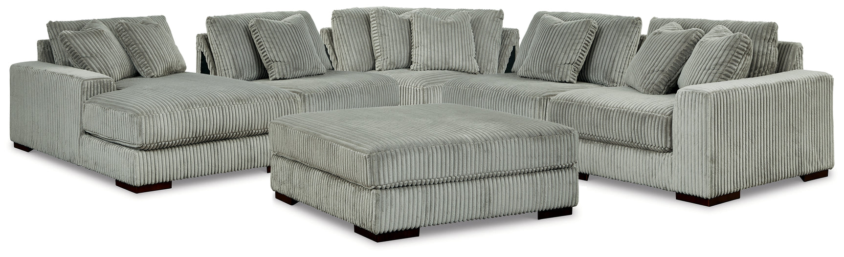 Lindyn Fog 5-Piece Sectional and Ottoman - Ornate Home