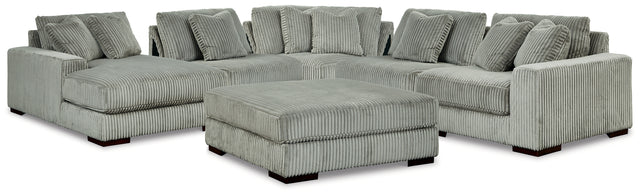 Lindyn Fog 5-Piece Sectional and Ottoman - Ornate Home