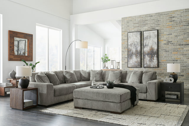 Lindyn Fog 5-Piece Sectional w/ Ottoman - Ornate Home