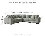 Lindyn Fog 5-Piece Sectional w/ Ottoman - Ornate Home