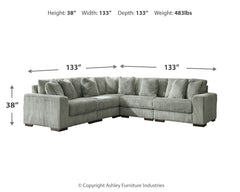Lindyn Fog 5-Piece Sectional w/ Ottoman - Ornate Home