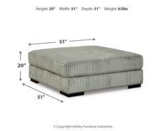 Lindyn Fog 5-Piece Sectional w/ Ottoman - Ornate Home
