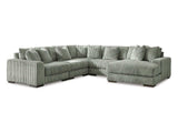 Lindyn Fog 5pc RAF Chaise Sectional - Ornate Home