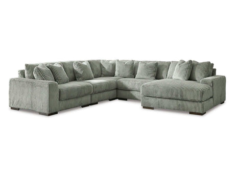 Lindyn Fog 5pc RAF Chaise Sectional - Ornate Home