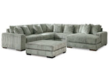 Lindyn Fog 5pc RAF Sectional + Oversized Ottoman (Online Special Price) - Ornate Home