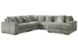 Lindyn Fog 5pc RAF Sectional + Oversized Ottoman (Online Special Price) - Ornate Home