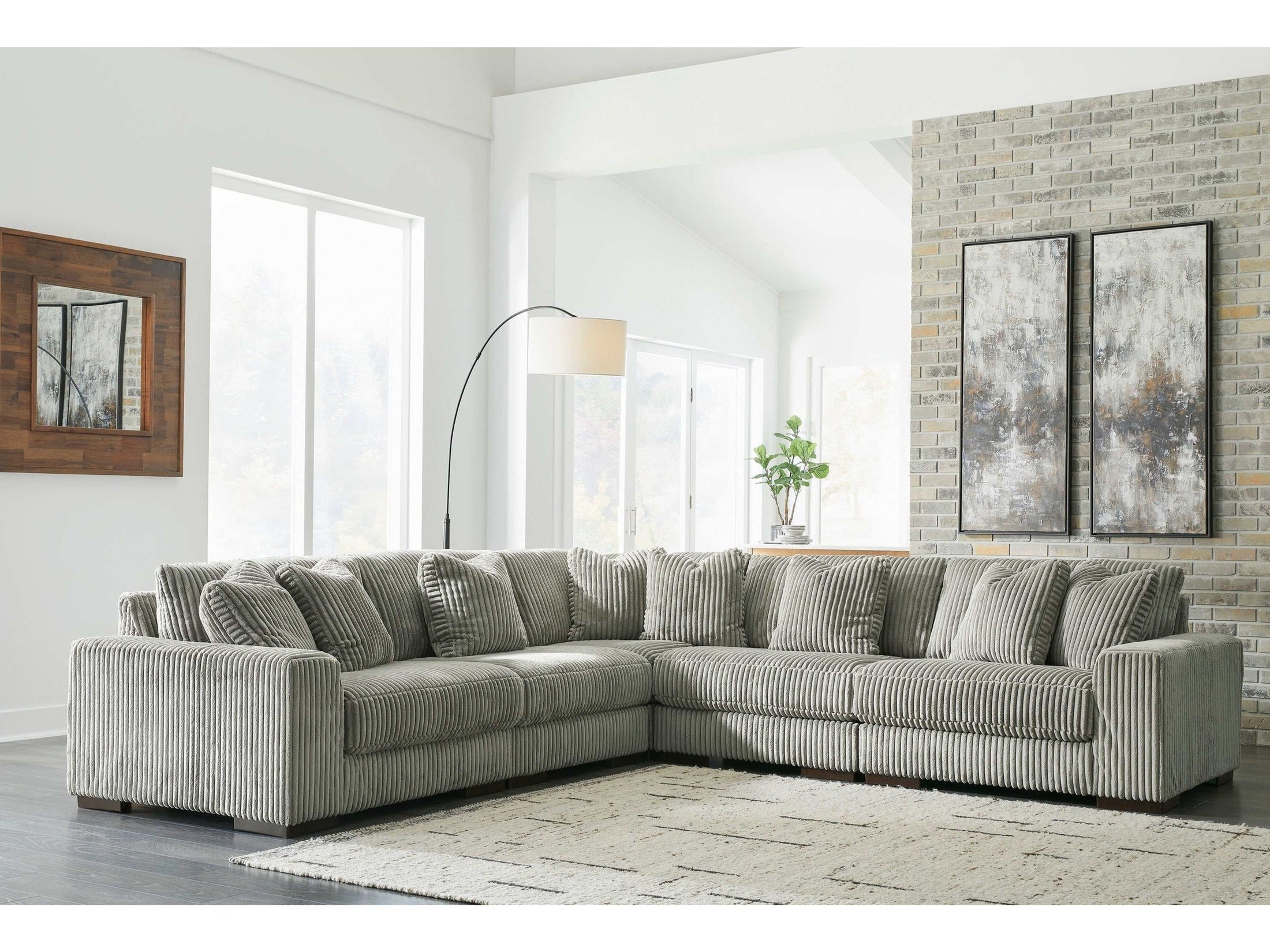 Ashley Furniture Lindyn Fog 5pc Symmetrical Sectional | Ornate Home