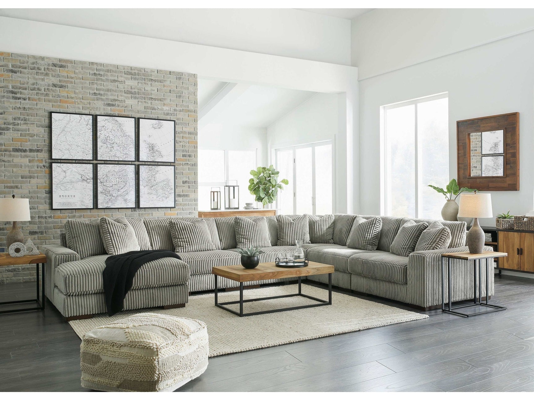 Lindyn Fog 6pc LAF Chaise Sectional (Online Special Price) - Ornate Home