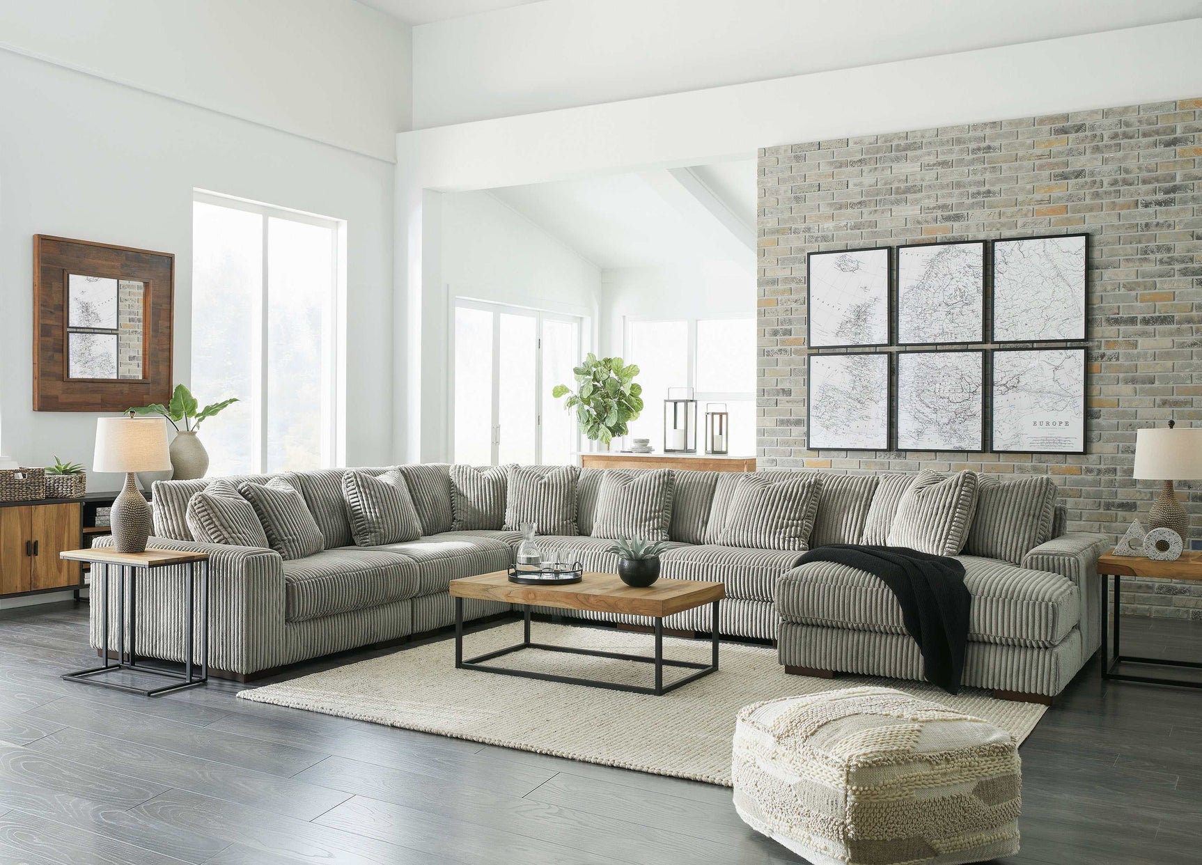 Lindyn Fog 6pc LAF Chaise Sectional (Online Special Price) - Ornate Home