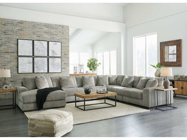 Lindyn Fog 6pc LAF Chaise Sectional - Ornate Home