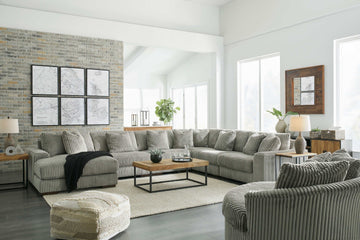 Lindyn Fog 6pc LAF Chaise Sectional - Ornate Home