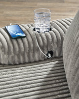 Lindyn Fog Chaise Lounge w/ 2 Cup Holders & USB Charging Port (Online Special Price) - Ornate Home