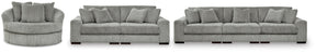 Lindyn Fog Sofa, Loveseat and Oversized Chair - Ornate Home