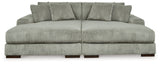 Lindyn Fog Super Chaise with Oversized Swivel Chair (Online Special Price) - Ornate Home