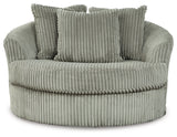 Lindyn Fog Super Chaise with Oversized Swivel Chair (Online Special Price) - Ornate Home